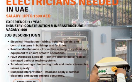 We are Hiring a Professional 100 ELECTRICIANS NEEDED!